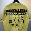 Fashion Yellow Print Tee Men Oversize Sleeve Spring 2024SS TShirts Summer T-shirt Women Short Oofms