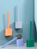 Brosse de toilette en silicone suspendu avec porte-séchée rapide Handle longue manche flexible outil de nettoyage mural accessoires de salle de bain