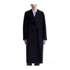 Manteau de manteau en cachemire manteau de luxe Max Maras Womens Navy Blue Wool Cashmere Beaver Double Breasted Coat