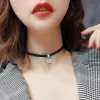 Kettingen Glitter Zirkoon Geometrische hanger Choker Sexy Zwart leer korte kettingen voor vrouwen Temperament esthetische sieradenaccessoires