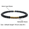 Strands New 4mm Bracelet Men Antique Gold Color Hematite Stone Braclet Natural Wooden Braslet Homme Meditation Beaded Brazalete Pulsera