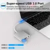 Hubs USB C à l'adaptateur HDMI, Hub 3 IN1 Type C avec sortie HDMI 4K, port USB 3.0, port USB C, adaptateur multiport numérique USBC