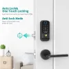 Contrôle des empreintes digitales de cale de touche sans clé Lock de porte d'entrée M4 Smart Deadbolt verrouille avant clavier électronique pour la carte IC de verrouillage automatique du bureau à domicile