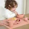 Tees Baby Shower Regalos alimentados con platos para niños platos platos tazón cuchara aparato de comedor accesorios para bebés