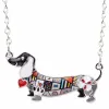 Collane Bonsny smalto Dichiarazione Maxi Pet Dachshund Dog Choker Collar Collaggio a ciondoli per ciondoli 2018 2018 Nuovo gioielli per animali per donne regalo