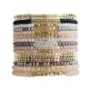 Strands 18 cm 1 Strand Bohemian Crystal Bracelets Multicolor akrylowe miedziane koraliki Banles Golden Color Jewelry dla kobiet Bezpłatna wysyłka