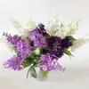 Decorative Flowers 1pc Artificial Flower Bouquet 5 Heads Hyacinth 33cm Purple White Pink Yellow Plastic For Office Party Weddings Home