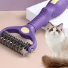 Combs Pet Dematting pente gato de desmatamento da ferramenta de pincel de dessedidamento duplos de nó de pente de pente de cão e gato de pente