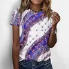 Dames t shirts voor vrouwen dames dames korte mouw tops chique zomer o nek casual trendy blouses tuniek onafhankelijkheid dag