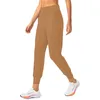 Lu Yoga Women Pontas de Jogador Cintura Alta LL Pontas de Casa Soft Womens Treinando Lady Jogging Pants LL93004