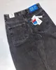 Retro Blue Baggy Jeans for Men Hip Hop Trendy Brands Big Boy Embroidery Denim Pants Harajuku Streetwear Straight Trouser Y2K 240421