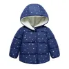 Gloves Girl's Clothes Stars Print Hooded Baby Girl Coat New Stars Cotton Warm Children's Jacket Children's Clothing Baby Girl Coat