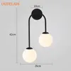 مصابيح الجدار Nordic LED Brass Glass Ball Interior Sconce Modern Bedroom Living Fining Phisle Mostair Scidor Scidor Flighting