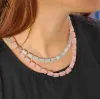 Halsband utsökt naturliga stenar lariat chokers halsband kvinnor citrin pärlast enkel halsband teengirl födelsedag ol smycken gåvor bijoux