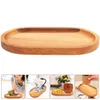 Assiettes plateaux ovales plateaux en bois en bois servant petit bourse décorative Fruit de forme simple