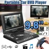 Spelare 9,8 tum Portable Home Car DVD Player VCD CD Game TV Player USB Radio Adapter Support FM Radio Mottagande EU/US/AU -kontakt