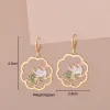 Earrings Cute Enamel Cat Earrings For Women Girls Sweet Kitten Rabbit Animal Painted Colorful Delicate Gold Color Hoop Jewelry Earrings