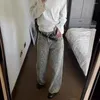 Женские джинсы американский леопардовый печатный штаны унисекс ретро -модная уличная одежда хип -хоп широкие ноги в стиле Стиль Страк Пряга