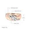 Bands SYOUJYO 585 Rose Gold And Silver Two Color Luxury Rings For Women Natural Zircon Setting Fashion Slim Design Wedding Jewelry