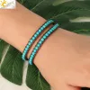 Strands CSJA Turquoise Leather Bracelet for Men Bohemian Handmade Braides Beaded Double Layer Bangle Bracelets Women Homme Jewelry S625