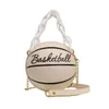 Totes Round Basketball Shoulder Bags Women Acrylic Chain Messenger Handbag