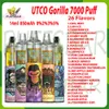 ORIGINAL UTCO GORILLA 7000 PUFFS Disponibla VAPE 26 Smaker 14 ml Förfylld anordning 850mAh Type-C Laddningsbart batteri 1,0 mesh spole 7K E cigaretter