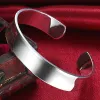 Strands Aravant 925 Silver 2pcs Braccialetti a braccialetti aperti liscio per donne set di gioielli natalizi