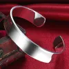 Strands Aravant 925 Silver 2pcs Smooth Abierto de brazalete Abierto brazaletes para mujeres Joya de Navidad