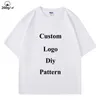 T-shirt da uomo di grandi dimensioni Pure Cotton 260gsm originale da uomo fai-da-te Donne a maniche corte a manica corta maglietta da stampa anime da stampa anime personalizzata 240420