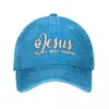 Boll Caps 2024 Classic Denim Jesus är min vän Christian Baseball Cap Vuxen unisex Summer Autumn Snapback Hat Hatts