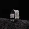 Bande annate d'argento vintage anelli irregolari placcati per uomini modalità prepolamento rotto di apertura martellato gioiello regolabile dono maschile maschio