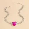Ожерелья Kmvexo Fashion Bling Ownestone Rose Heart Cool Choker Ожерелье для женщин хрустальная свадебная вечеринка