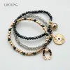 Strands Elastic Bracelets Set For Women The Evil Eyes Helios Charms Black Glass Beads New Fashion Jewelry Gifts Party Accessories 202167