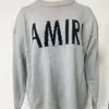 amirism t shirt Minimalist sweater round neck pullover knit winter unisex casual letter top