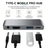 Hubs USB C Hub, 4in1 Hub till HDMI Audio 3.5 USB PD Charging Typec Docking Station för BookPad Pro 2018 Surface S9/S10/Note Mate