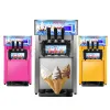 Makers Electric 1200W 220/110V Soft Ice Cream Machine with 3 Different Flavors Fruit Freezer Hard Mixing Ice Cream Making Machine
