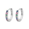 Earrings 2pcs Stainless Steel Minimal Hoops Earrings for Women 5mm 6mm 7mm 8mm 9mm Huggie hoops mini Multicolored Rainbow CZ Earring