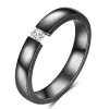 Band Fashion Solitaire Rings for Women 3mm Thin Thin Rostly Steel Engagement Ring Ladies AAA CZ Stones Wedding Party Jewelry Bands