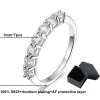 Ringar Smyoue 0,7ct 3mm Gemstone Moissanite Rings for Women S925 Silver Matching Wedding Diamonds Band Stapelbar Ring White Gold Gift