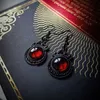 Charm Party Jewelry Vintage Gothic Vampire Witch Black Rose Earrings for Women Creative Holiday Party Personalized Jewelry Accessories Y240423