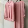 Vêtements 2023 nouveaux ensembles de femmes musulmanes Ramadan Turkey Abaya Kaftan Pure Color Temperament Robe Femme Musulmane Elegant 2pcs Musulm Settes