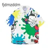 Modeontwerper heren en damesoverhemden Casual Cartoon Graffiti Dog korte mouwen shirt Fun schattig meisje zoete losse vest zomer