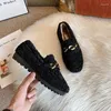 Casual Shoes Designer Lamb Fur Flats Women Metal Chains Platform Moccasins Ladies Cozy Plush Cotton Winter Furry Loafers Big Size43