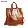 Bag 2024 Frühlingsstil Splitter Leder Frauen Fashion Oil Wachs Cowhide Lady Big Single Schulter Messenger Handtasche