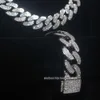 Collier de hiphop de diamant glacé 20 mm de la chaîne lourde S925 Évaluation tierce en argent D Grade Diamond Moisanite Collier cubain