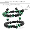 Strands 8 mm tygrysowy kamienny koralik para bransoletka regulowana pleciona lina Bolek Natural Lava Rock Mężczyzn Kobiety Joga Healing Balans Biżuteria