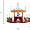 Whiskey Decanter Set Dispenser a liquori per la barra di casa Crystal Glass 1250 ml Ship 2 bicchieri Bellissimi Padri Stand 240420