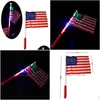 バナーフラッグスアメリカンハンドリードJyインディペンデンスデーUSA Patriotic Days Party Flag with LightsパレードアクセサリーSドロップ配信DHGIH