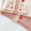 Schichten Milancel 2022 Baby Kleidung gegen Nacken Kleinkind Girls Weste Stickerei Baby Strickwege Baby -Outfit