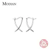 Örhängen Modian Solid 925 Sterling Silver Simple Abstract Style Ear Spuckles For Women Fine Jewelry Summer Party Hoop örhängen Tillbehör